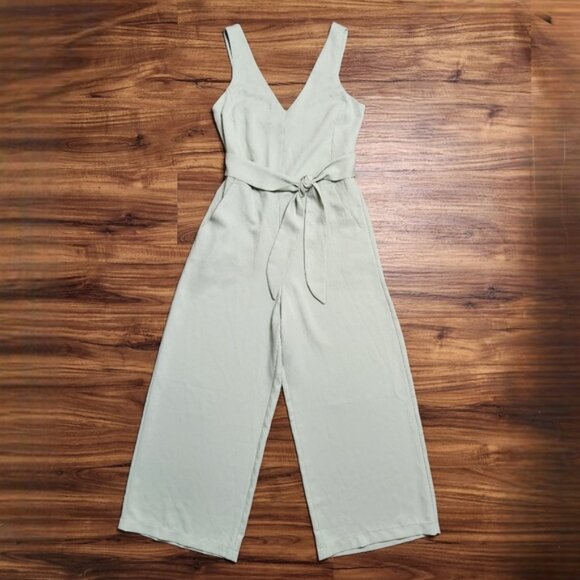 NWOT Shinestar Sage Tie Belt Jumpsuit Size Small - Picture 1 of 7